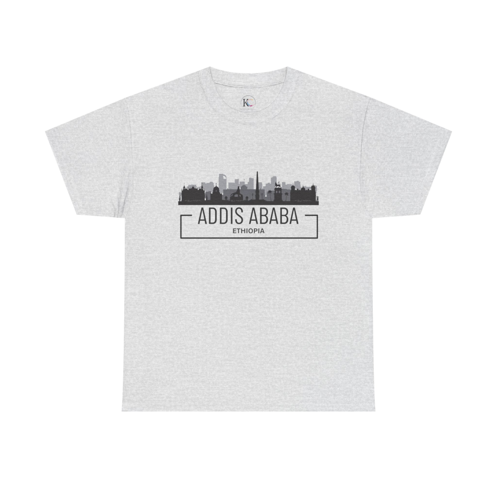 Addis Ababa Skyline Cotton Tee | Cityscape Shirt for Travelers, Unisex City Pride Apparel, Ethiopia Souvenir Gift - Image 5