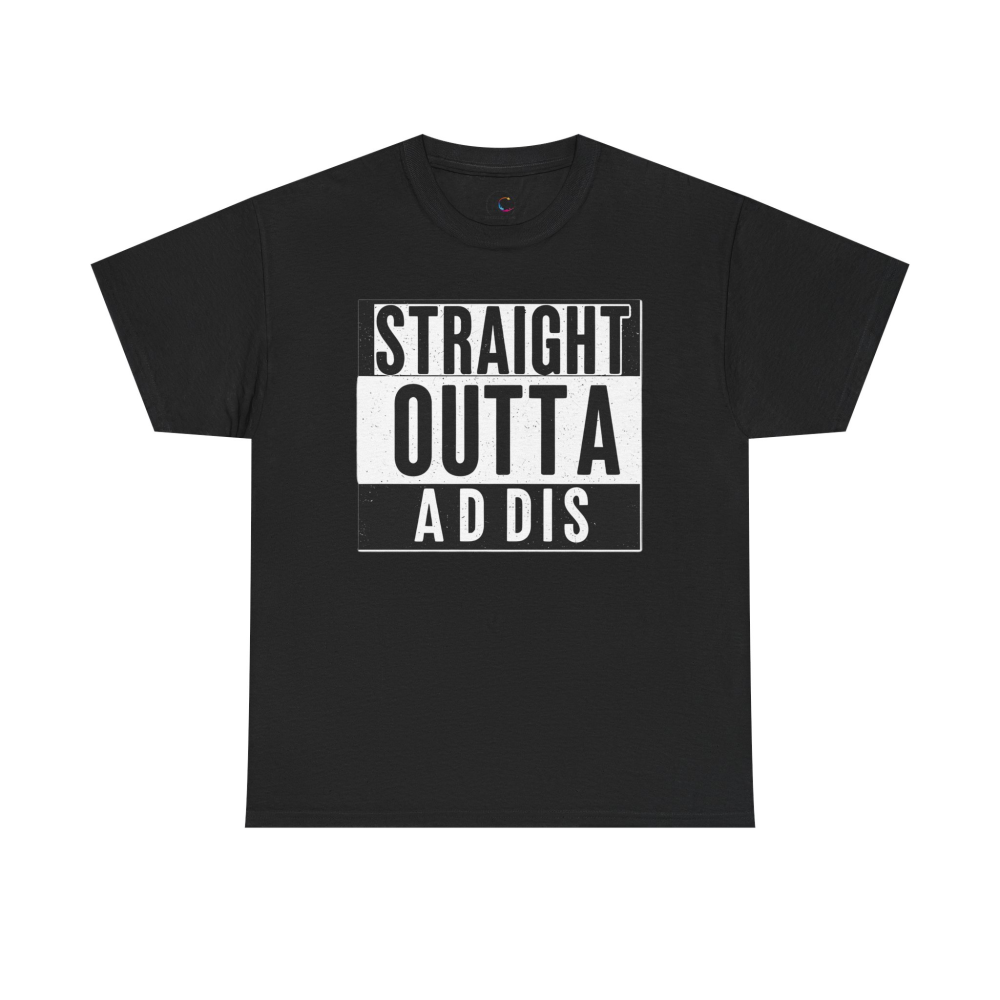 Unisex Heavy Cotton Tee - Straight Outta Addis - Casual Tee, Streetwear Shirt, Travel Apparel, Gift for Friends, Statement Basic - Image 5