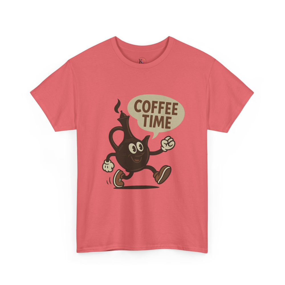 Coffee Time Unisex Heavy Cotton Tee - Fun Graphic Tee, Gift for Coffee Lovers, Casualwear, Timeless Style, Everyday Comfort - Image 7