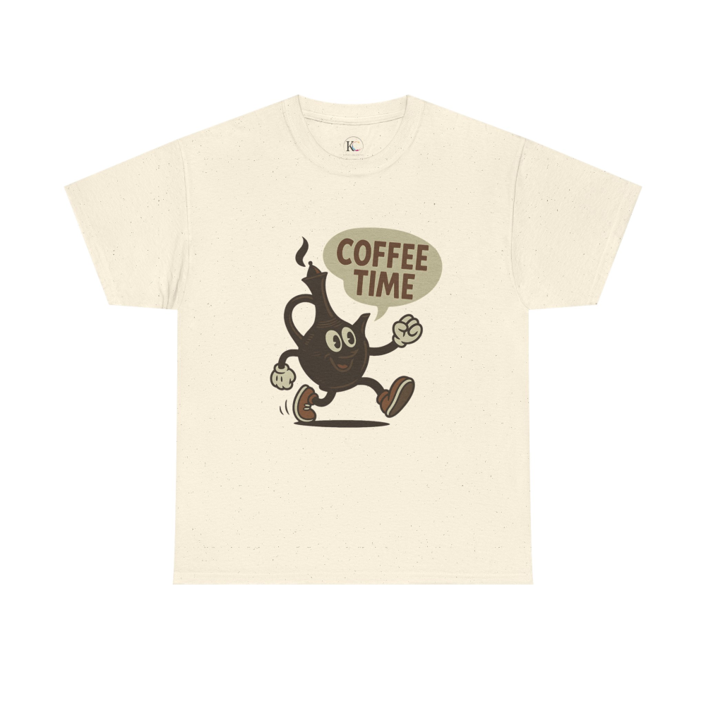 Coffee Time Unisex Heavy Cotton Tee - Fun Graphic Tee, Gift for Coffee Lovers, Casualwear, Timeless Style, Everyday Comfort - Image 25