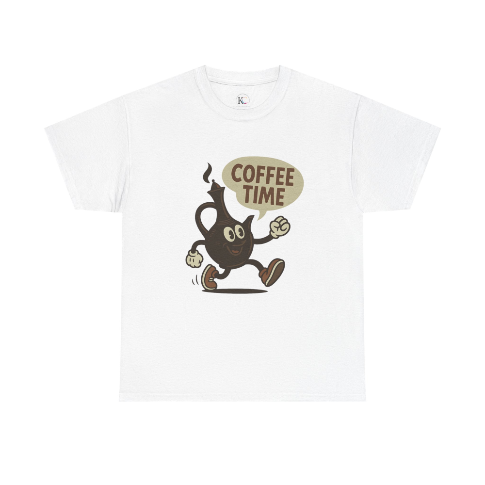 Coffee Time Unisex Heavy Cotton Tee - Fun Graphic Tee, Gift for Coffee Lovers, Casualwear, Timeless Style, Everyday Comfort