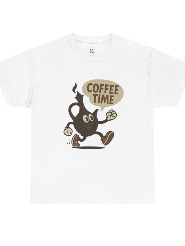 Coffee Time Unisex Heavy Cotton Tee - Fun Graphic Tee, Gift for Coffee Lovers, Casualwear, Timeless Style, Everyday Comfort