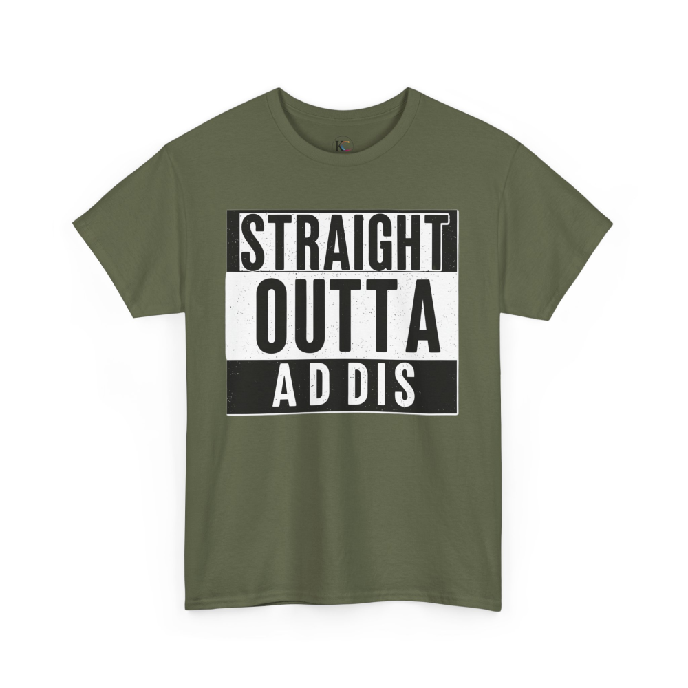 Unisex Heavy Cotton Tee - Straight Outta Addis - Casual Tee, Streetwear Shirt, Travel Apparel, Gift for Friends, Statement Basic - Image 23