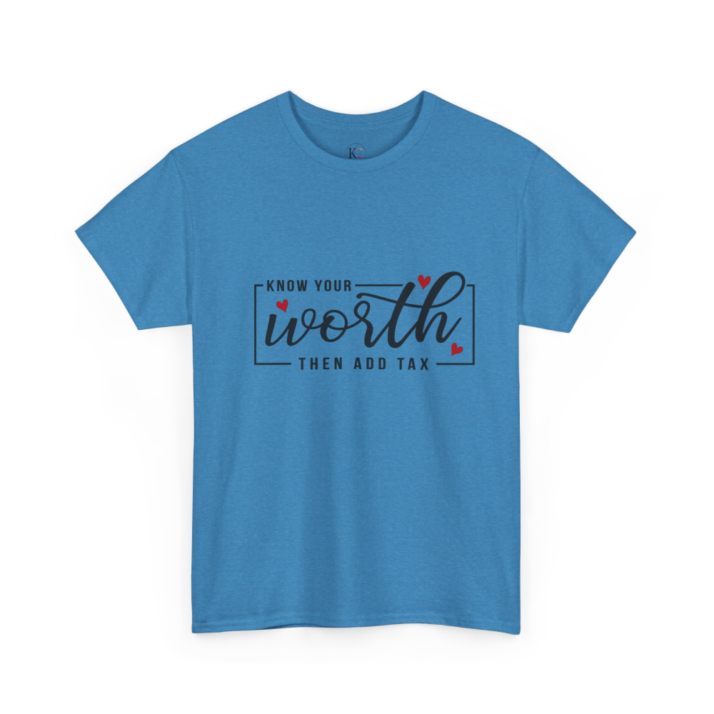 Unisex Heavy Cotton Tee - "Know Your Worth, Then Add Tax" Motivational Shirt, Perfect Gift for Encouragement, Self-Love, Birthdays, [...] - Image 31