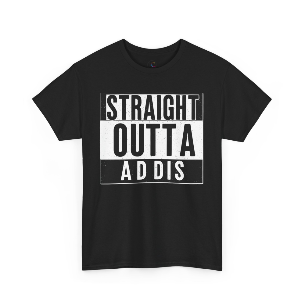 Unisex Heavy Cotton Tee - Straight Outta Addis - Casual Tee, Streetwear Shirt, Travel Apparel, Gift for Friends, Statement Basic - Image 7