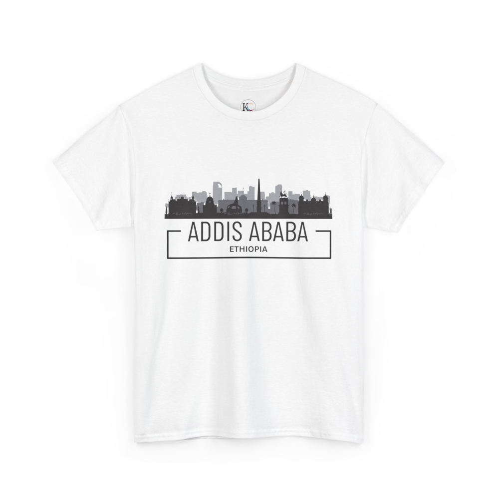 Addis Ababa Skyline Cotton Tee | Cityscape Shirt for Travelers, Unisex City Pride Apparel, Ethiopia Souvenir Gift - Image 3