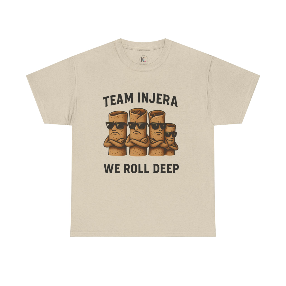 Unisex Heavy Cotton Tee - 'Team Injera' Shirts | Casual Tee for Food Lovers, Gift for Friends, Ethnic Pride Shirt, Festival Outfit, [...] - Image 9