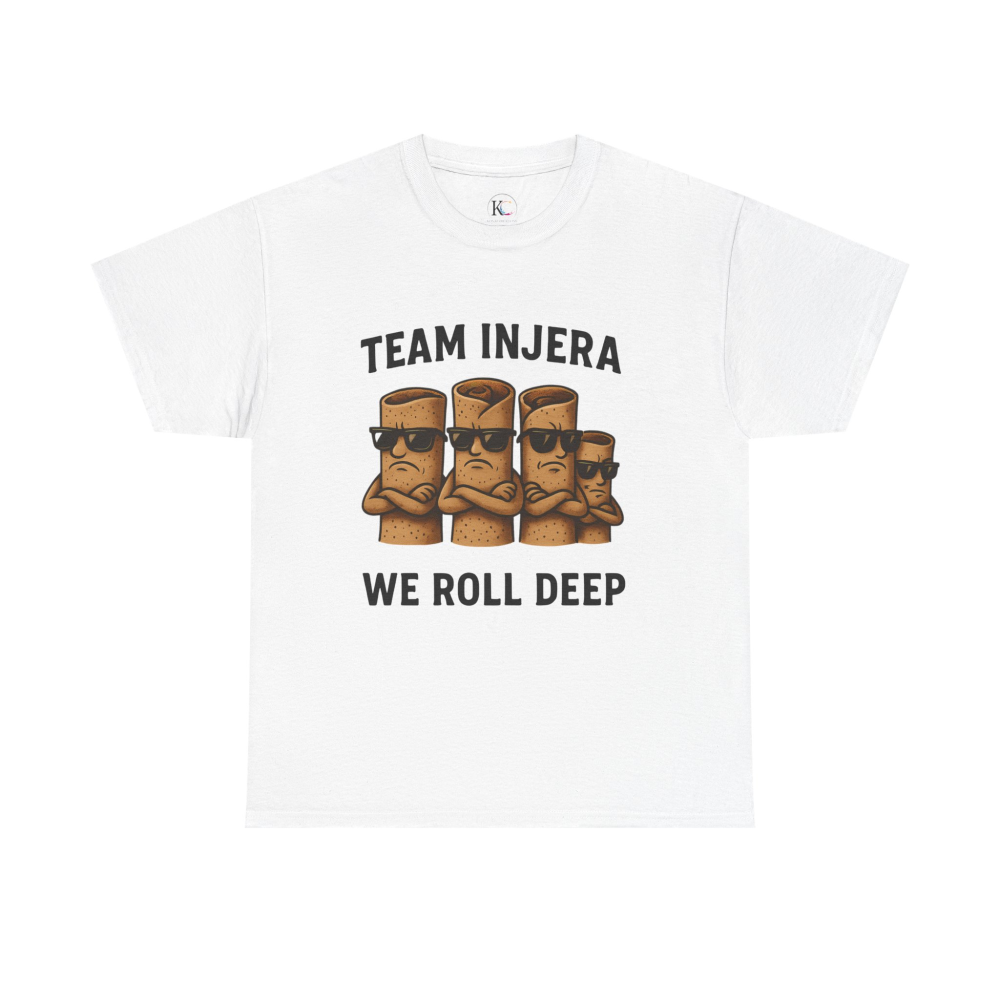 Unisex Heavy Cotton Tee - 'Team Injera' Shirts | Casual Tee for Food Lovers, Gift for Friends, Ethnic Pride Shirt, Festival Outfit, [...]
