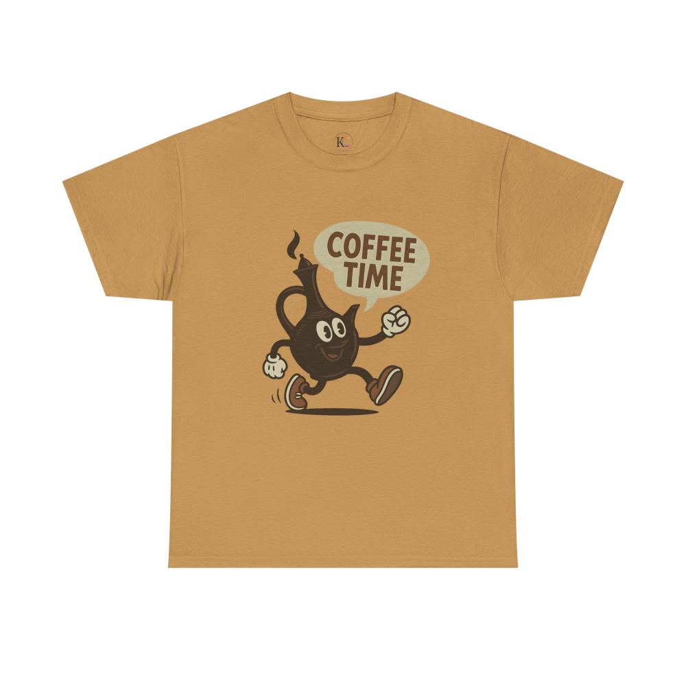 Coffee Time Unisex Heavy Cotton Tee - Fun Graphic Tee, Gift for Coffee Lovers, Casualwear, Timeless Style, Everyday Comfort - Image 17