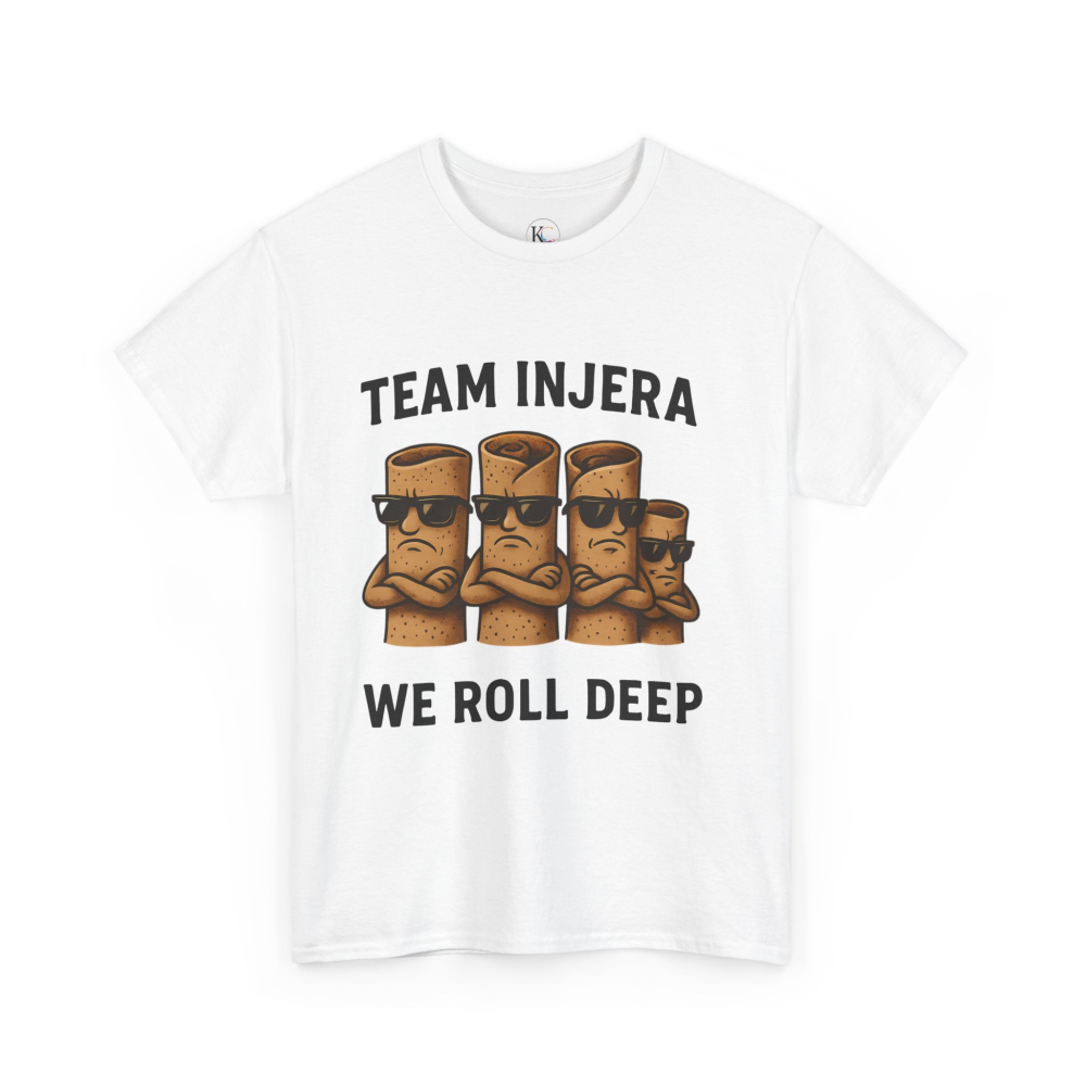 Unisex Heavy Cotton Tee - 'Team Injera' Shirts | Casual Tee for Food Lovers, Gift for Friends, Ethnic Pride Shirt, Festival Outfit, [...] - Image 3