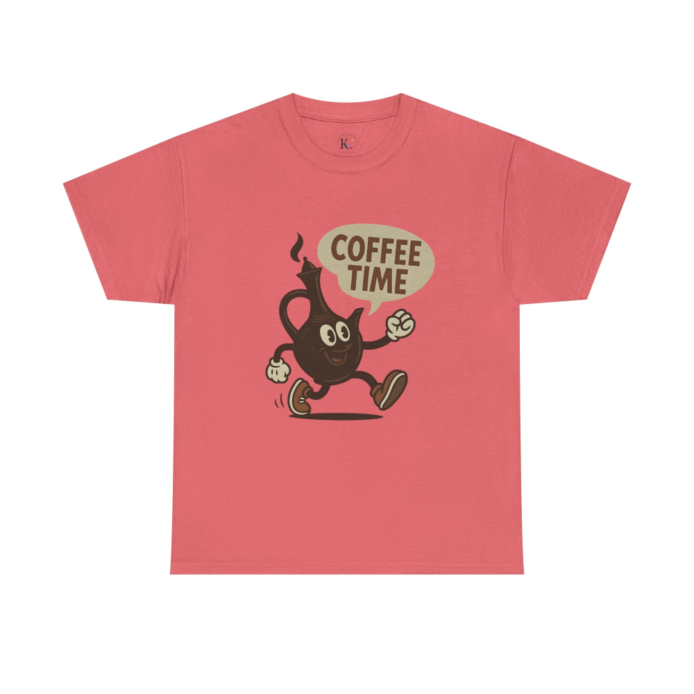 Coffee Time Unisex Heavy Cotton Tee - Fun Graphic Tee, Gift for Coffee Lovers, Casualwear, Timeless Style, Everyday Comfort - Image 5