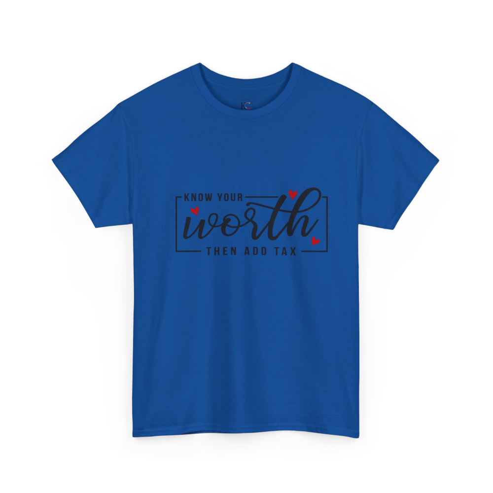 Unisex Heavy Cotton Tee - "Know Your Worth, Then Add Tax" Motivational Shirt, Perfect Gift for Encouragement, Self-Love, Birthdays, [...] - Image 39
