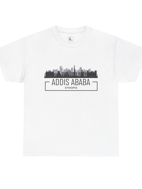 Addis Ababa Skyline Cotton Tee | Cityscape Shirt for Travelers, Unisex City Pride Apparel, Ethiopia Souvenir Gift