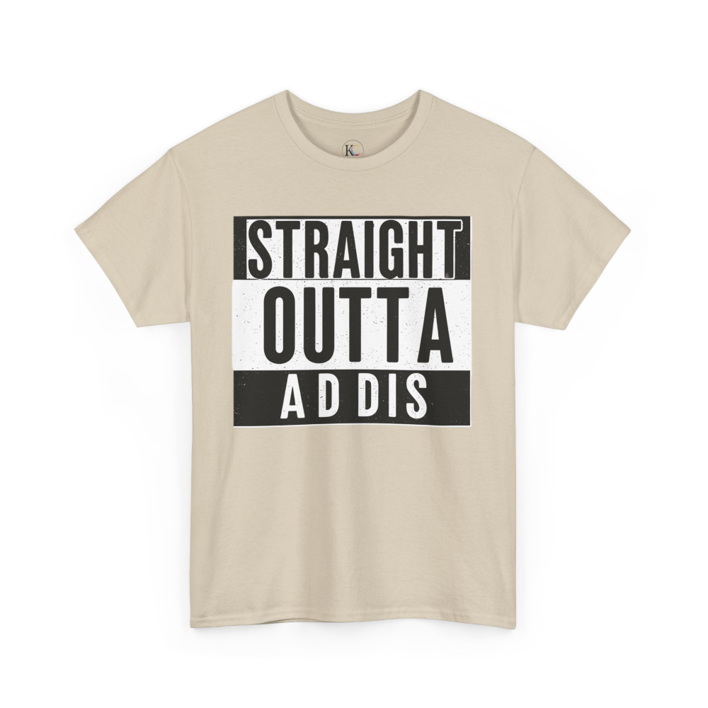 Unisex Heavy Cotton Tee - Straight Outta Addis - Casual Tee, Streetwear Shirt, Travel Apparel, Gift for Friends, Statement Basic - Image 11