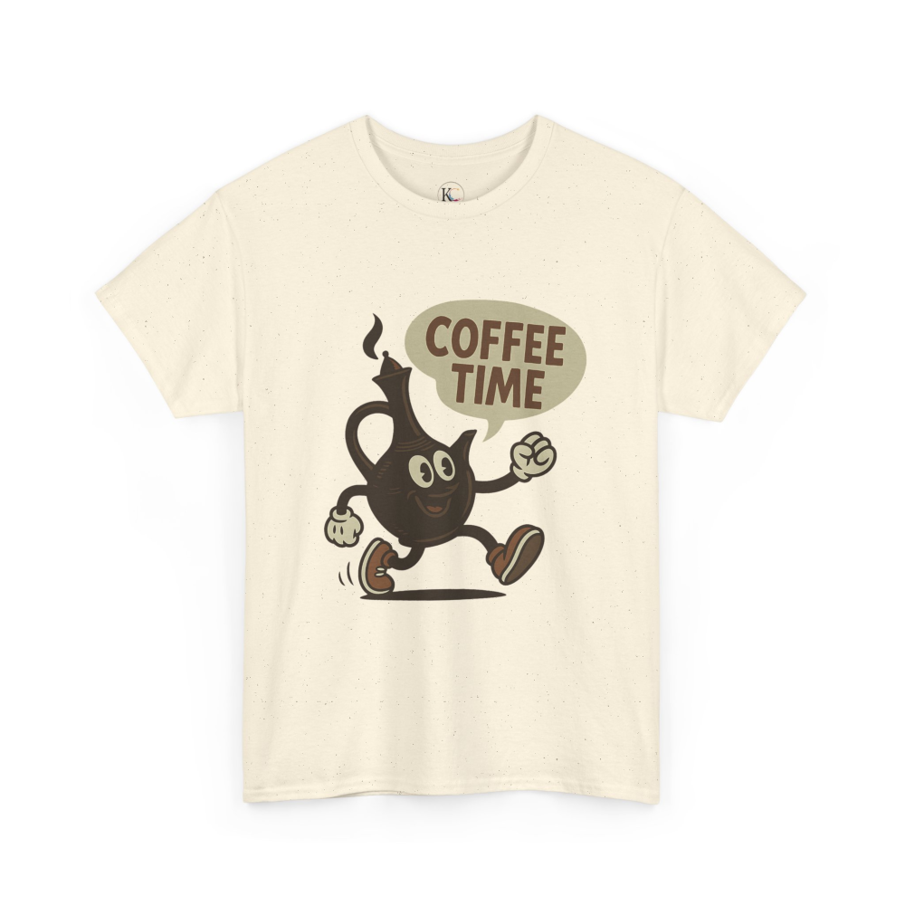 Coffee Time Unisex Heavy Cotton Tee - Fun Graphic Tee, Gift for Coffee Lovers, Casualwear, Timeless Style, Everyday Comfort - Image 27