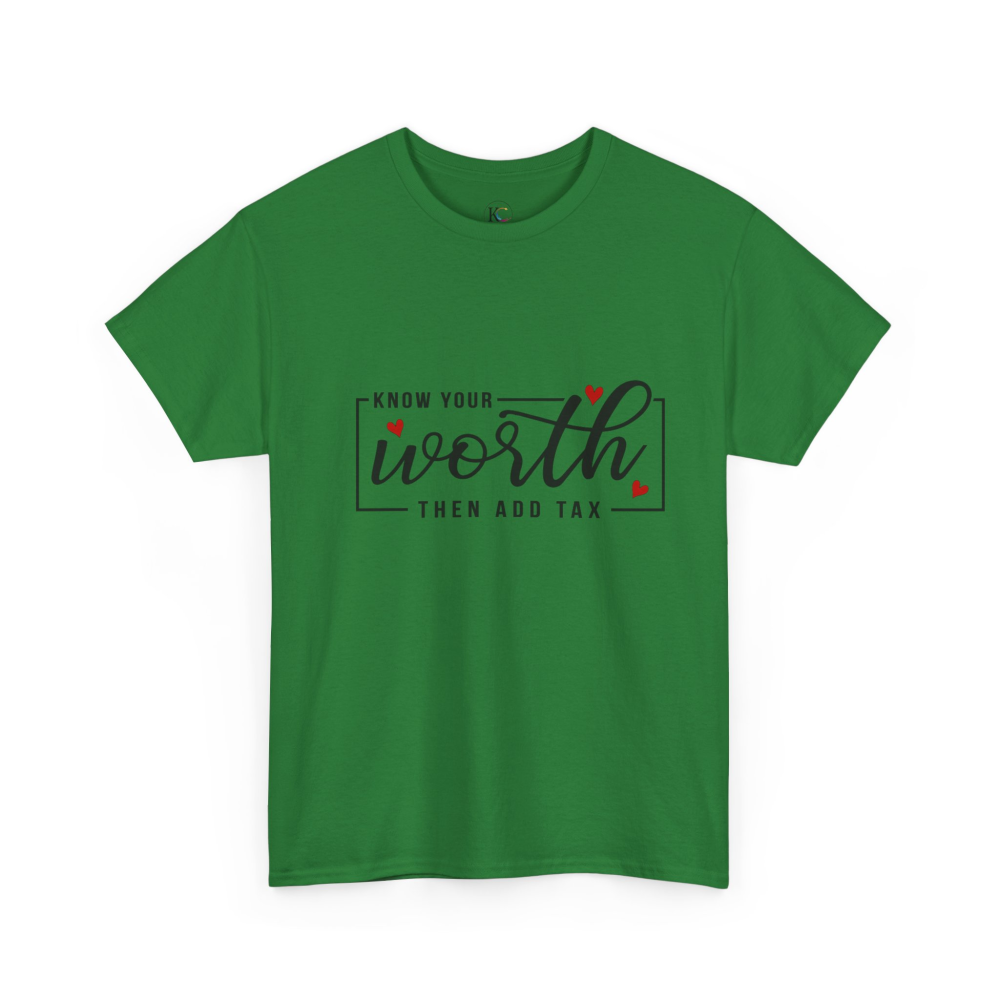 Unisex Heavy Cotton Tee - "Know Your Worth, Then Add Tax" Motivational Shirt, Perfect Gift for Encouragement, Self-Love, Birthdays, [...] - Image 27