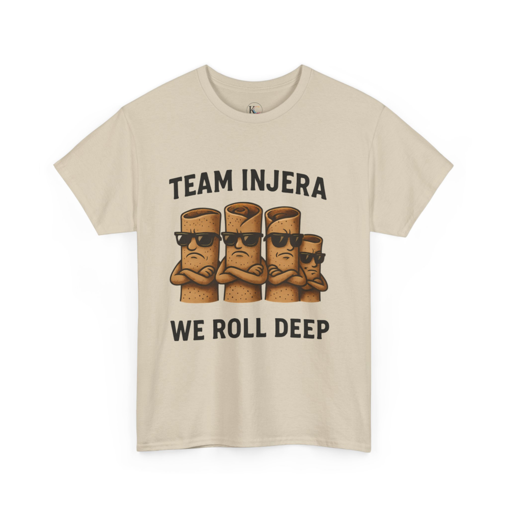 Unisex Heavy Cotton Tee - 'Team Injera' Shirts | Casual Tee for Food Lovers, Gift for Friends, Ethnic Pride Shirt, Festival Outfit, [...] - Image 11