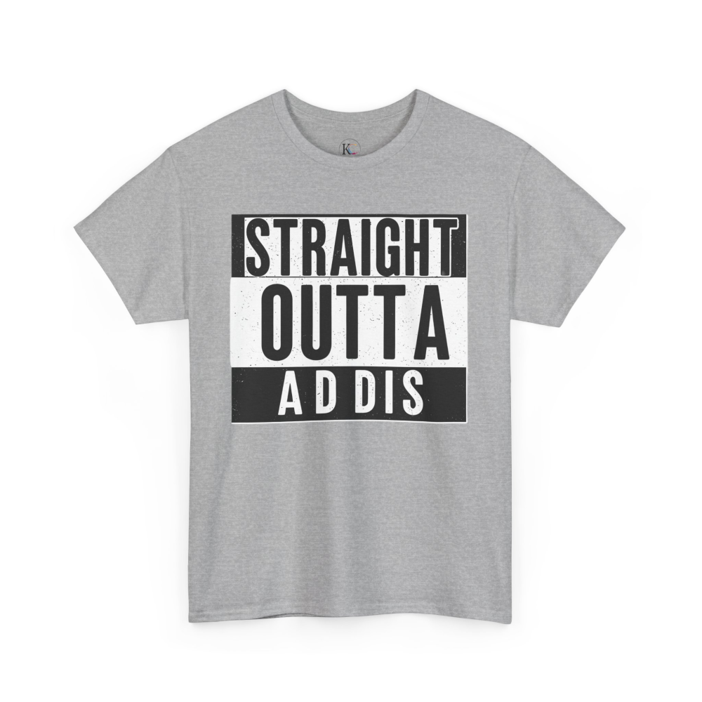 Unisex Heavy Cotton Tee - Straight Outta Addis - Casual Tee, Streetwear Shirt, Travel Apparel, Gift for Friends, Statement Basic - Image 15