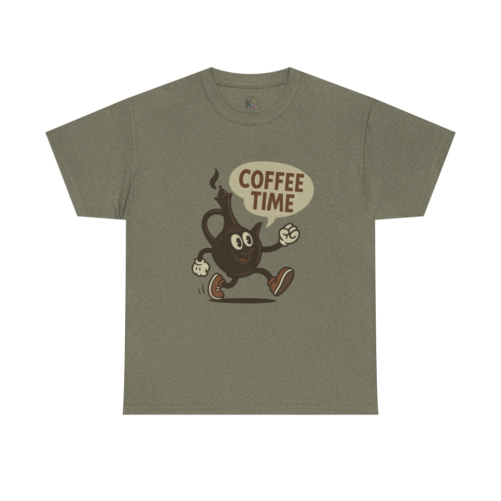 Coffee Time Unisex Heavy Cotton Tee - Fun Graphic Tee, Gift for Coffee Lovers, Casualwear, Timeless Style, Everyday Comfort - Image 29