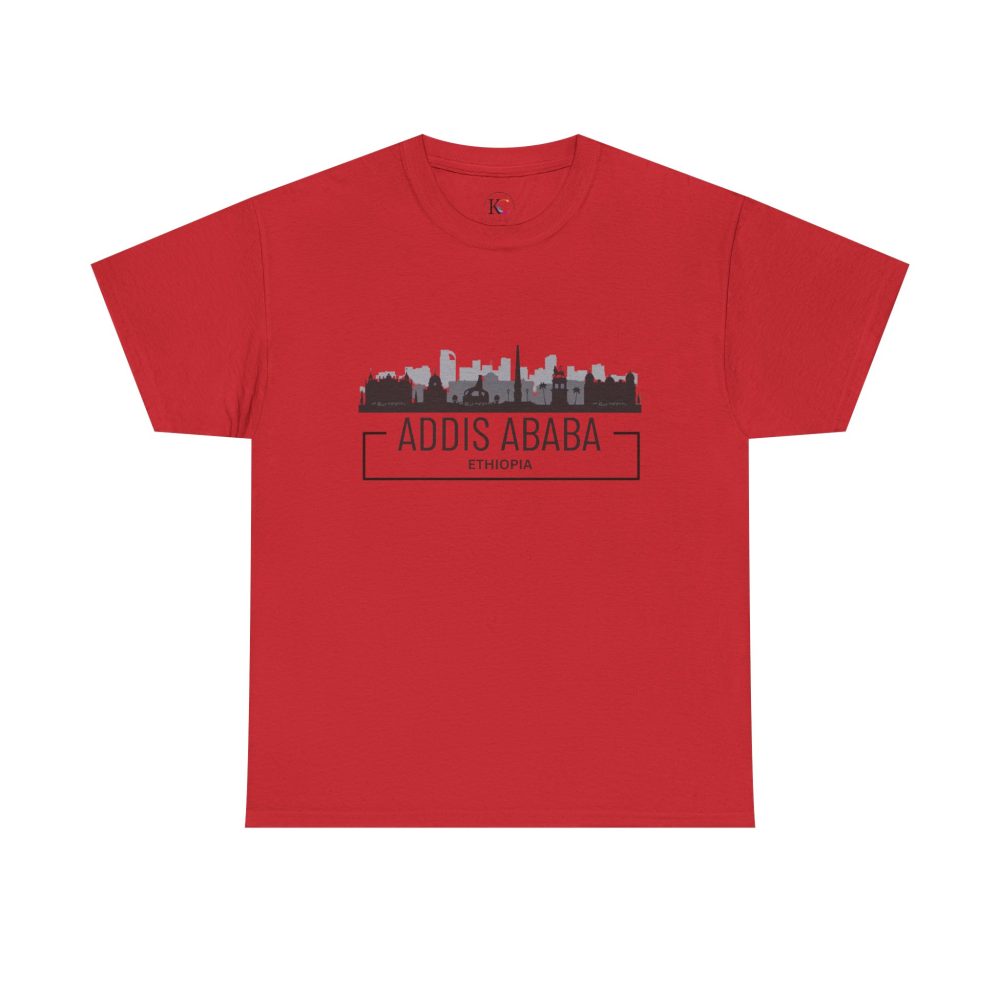 Addis Ababa Skyline Cotton Tee | Cityscape Shirt for Travelers, Unisex City Pride Apparel, Ethiopia Souvenir Gift - Image 45