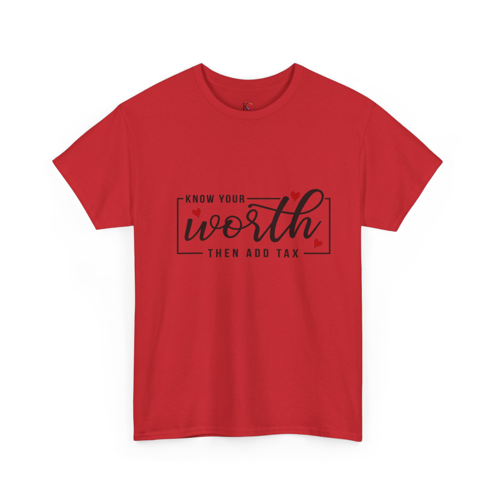 Unisex Heavy Cotton Tee - "Know Your Worth, Then Add Tax" Motivational Shirt, Perfect Gift for Encouragement, Self-Love, Birthdays, [...] - Image 51