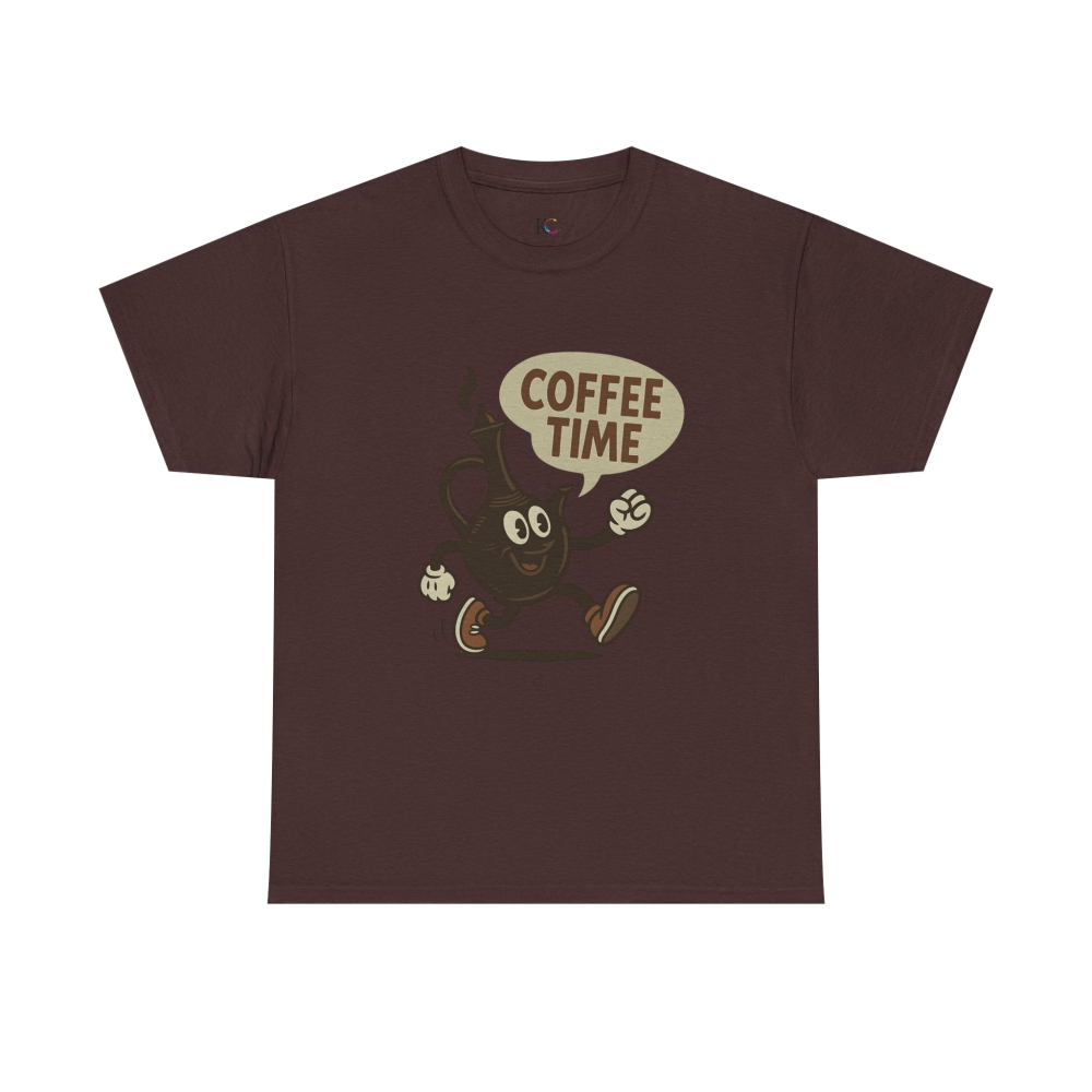 Coffee Time Unisex Heavy Cotton Tee - Fun Graphic Tee, Gift for Coffee Lovers, Casualwear, Timeless Style, Everyday Comfort - Image 9