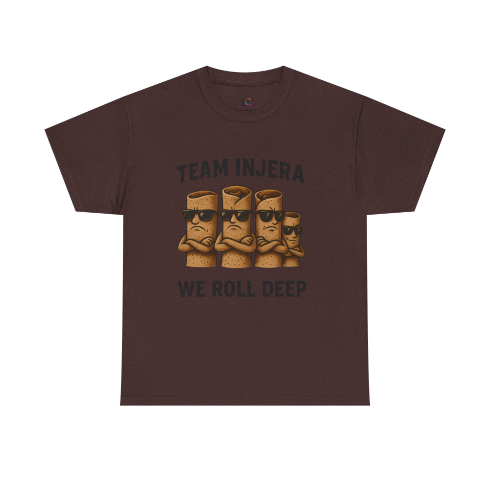 Unisex Heavy Cotton Tee - 'Team Injera' Shirts | Casual Tee for Food Lovers, Gift for Friends, Ethnic Pride Shirt, Festival Outfit, [...] - Image 5