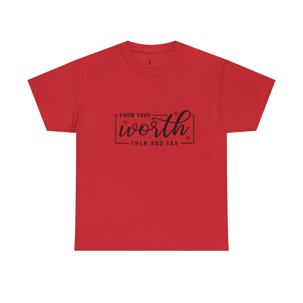 Unisex Heavy Cotton Tee - "Know Your Worth, Then Add Tax" Motivational Shirt, Perfect Gift for Encouragement, Self-Love, Birthdays, [...] - Image 49