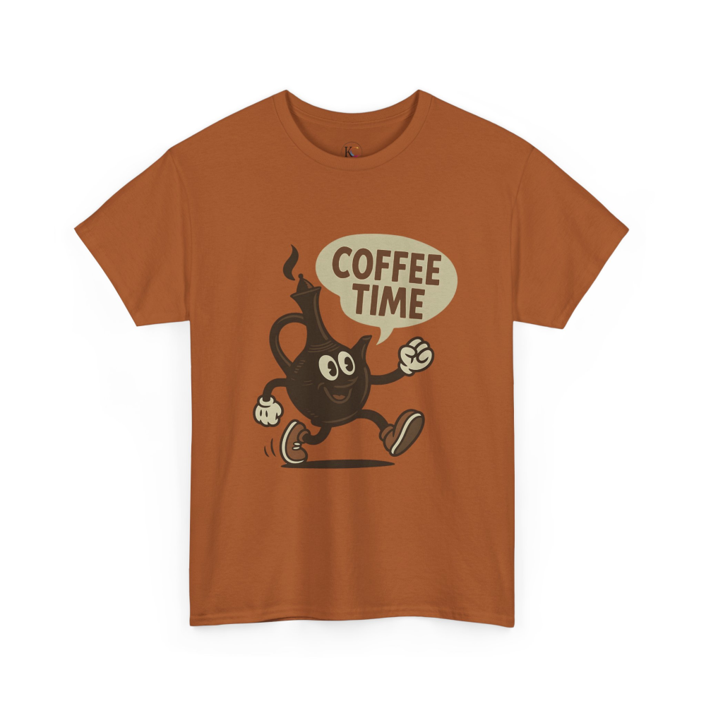 Coffee Time Unisex Heavy Cotton Tee - Fun Graphic Tee, Gift for Coffee Lovers, Casualwear, Timeless Style, Everyday Comfort - Image 23