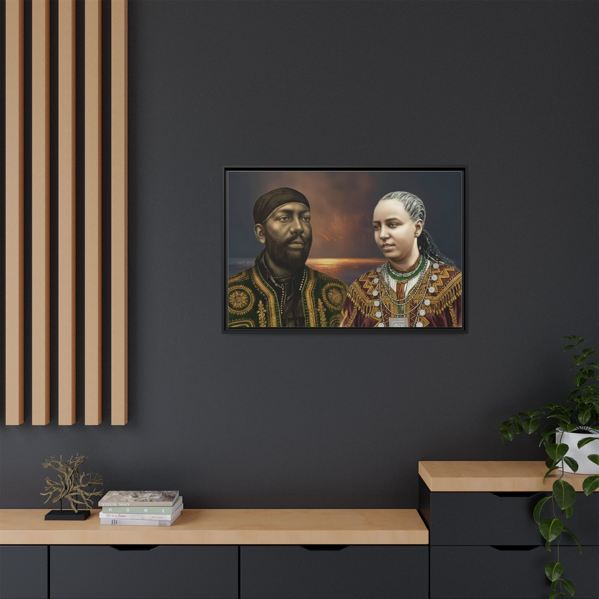 Framed Canvas Art Print - Multi-Color Historical Portraits - Image 8