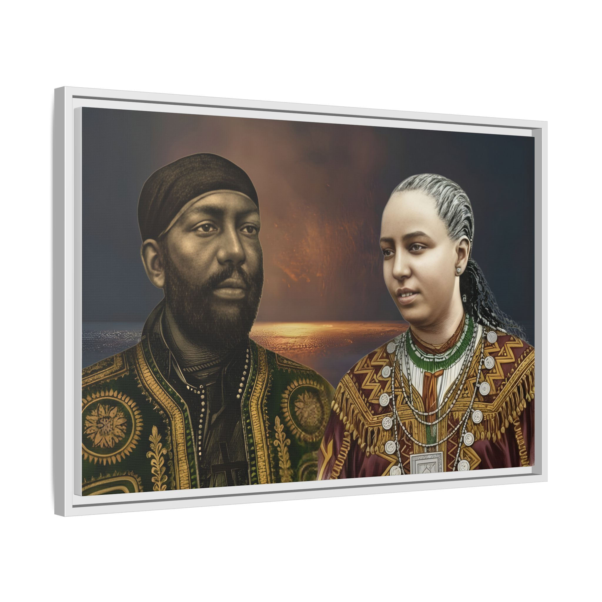 Framed Canvas Art Print - Multi-Color Historical Portraits - Image 14