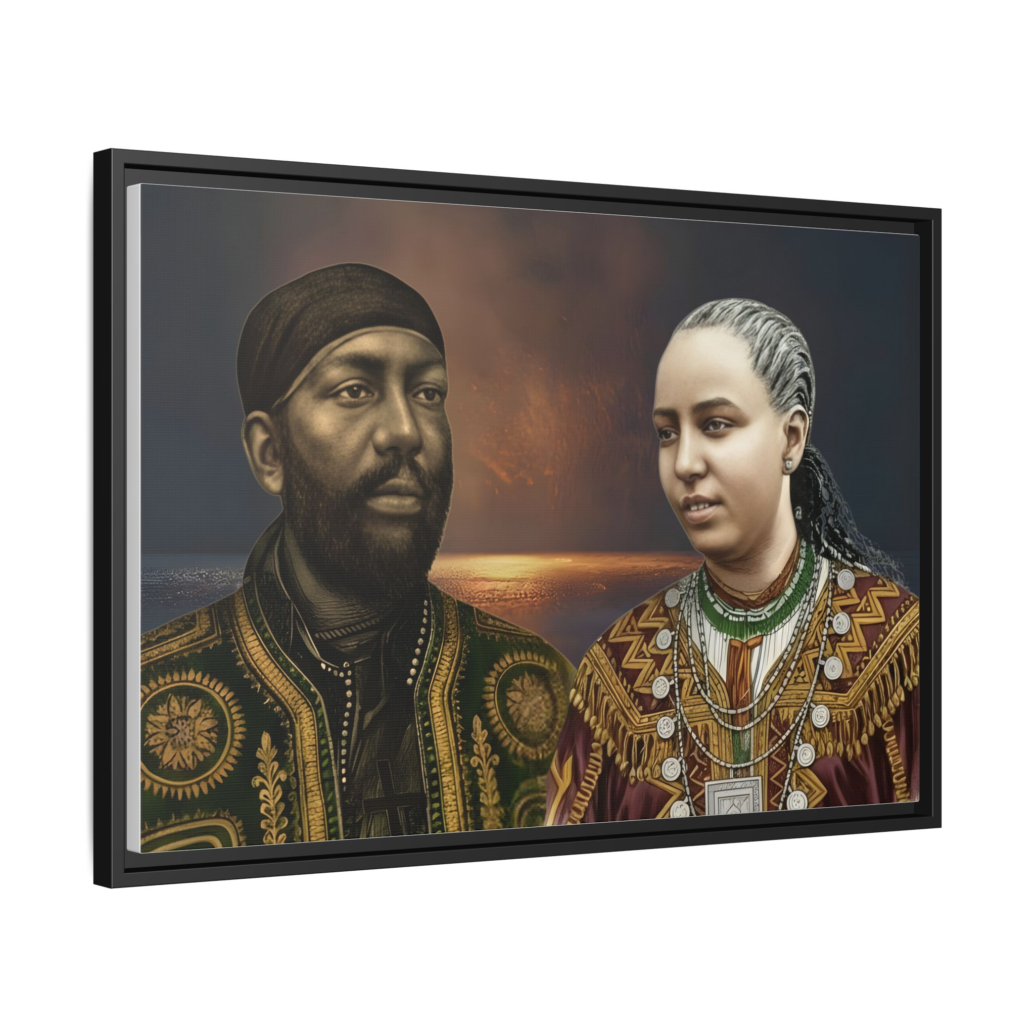 Framed Canvas Art Print - Multi-Color Historical Portraits - Image 2
