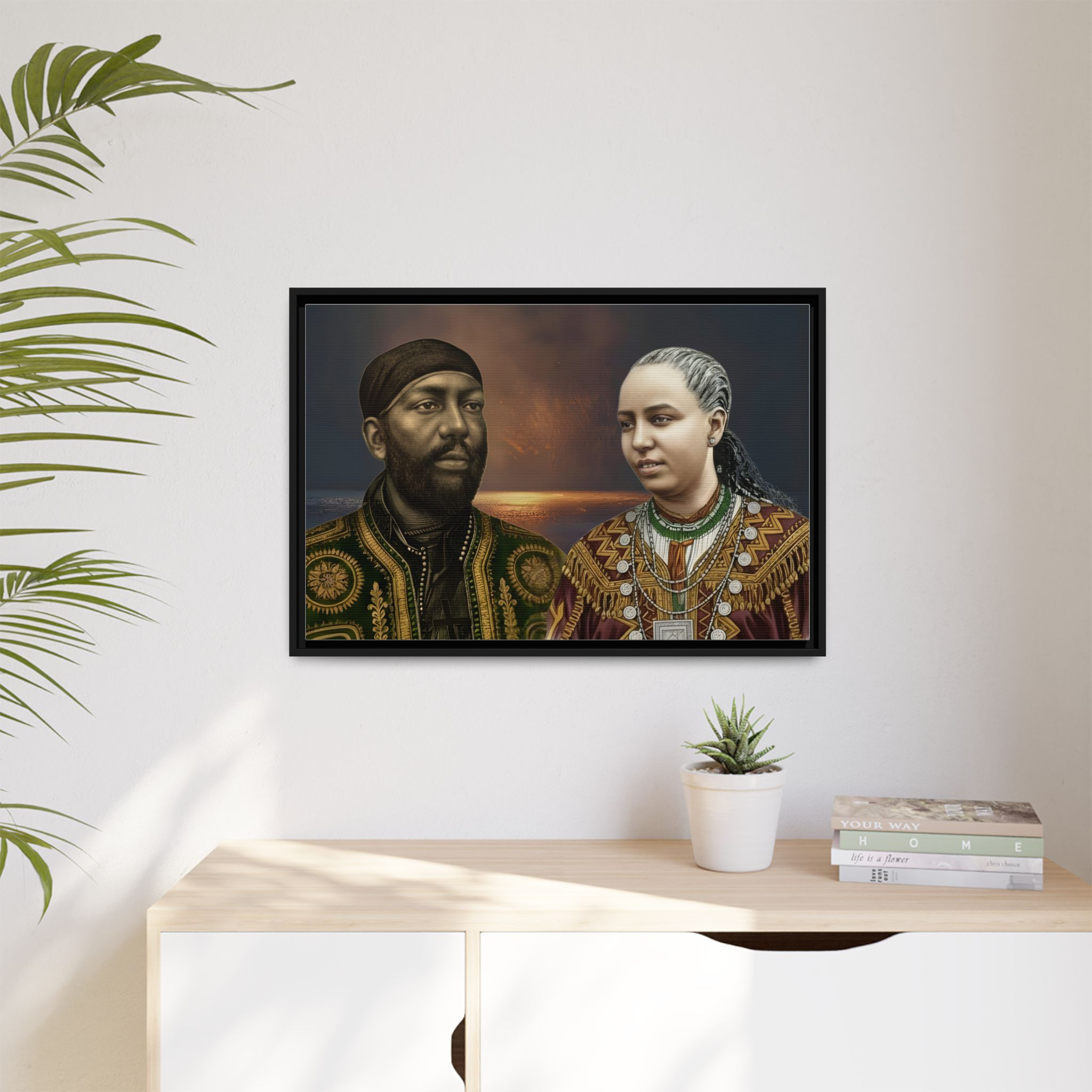 Framed Canvas Art Print - Multi-Color Historical Portraits - Image 3