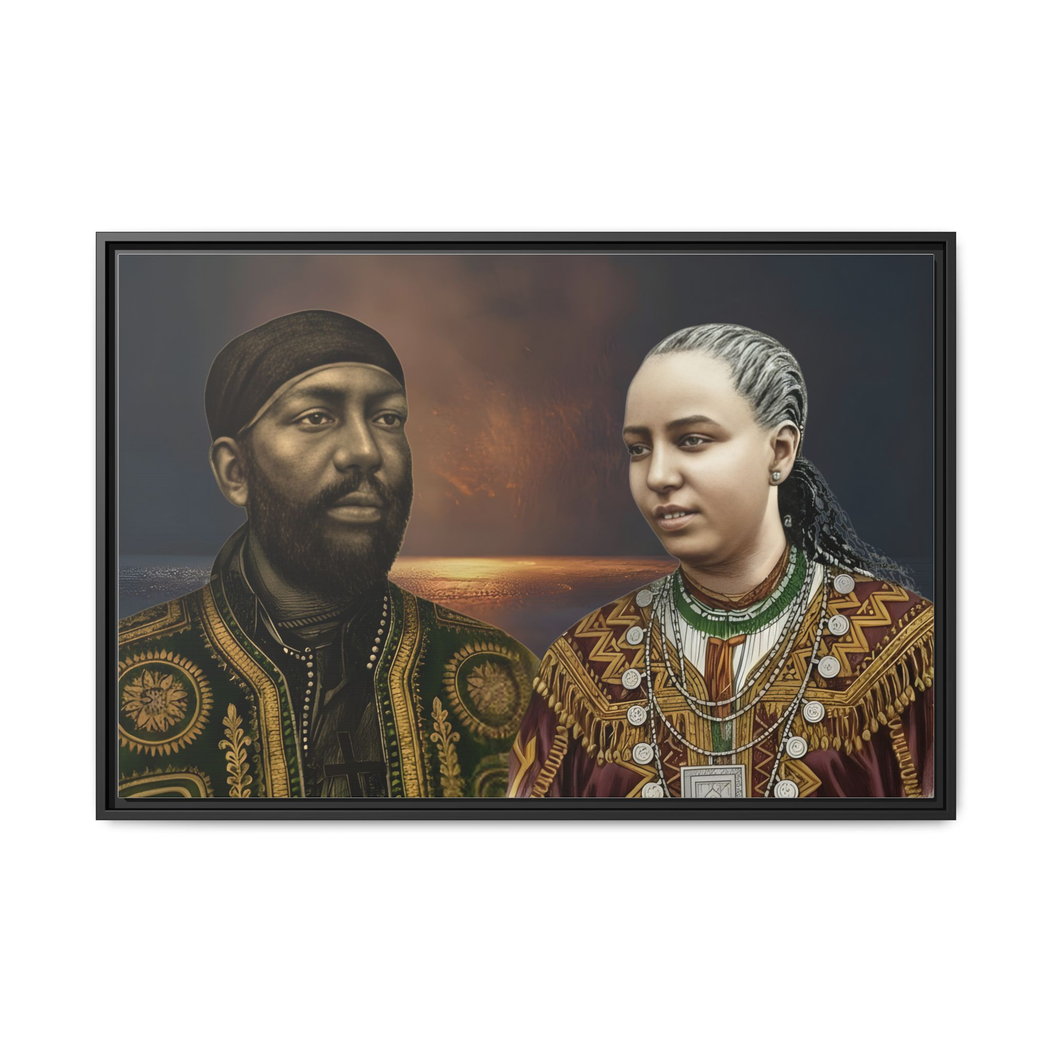 Framed Canvas Art Print - Multi-Color Historical Portraits - Image 5