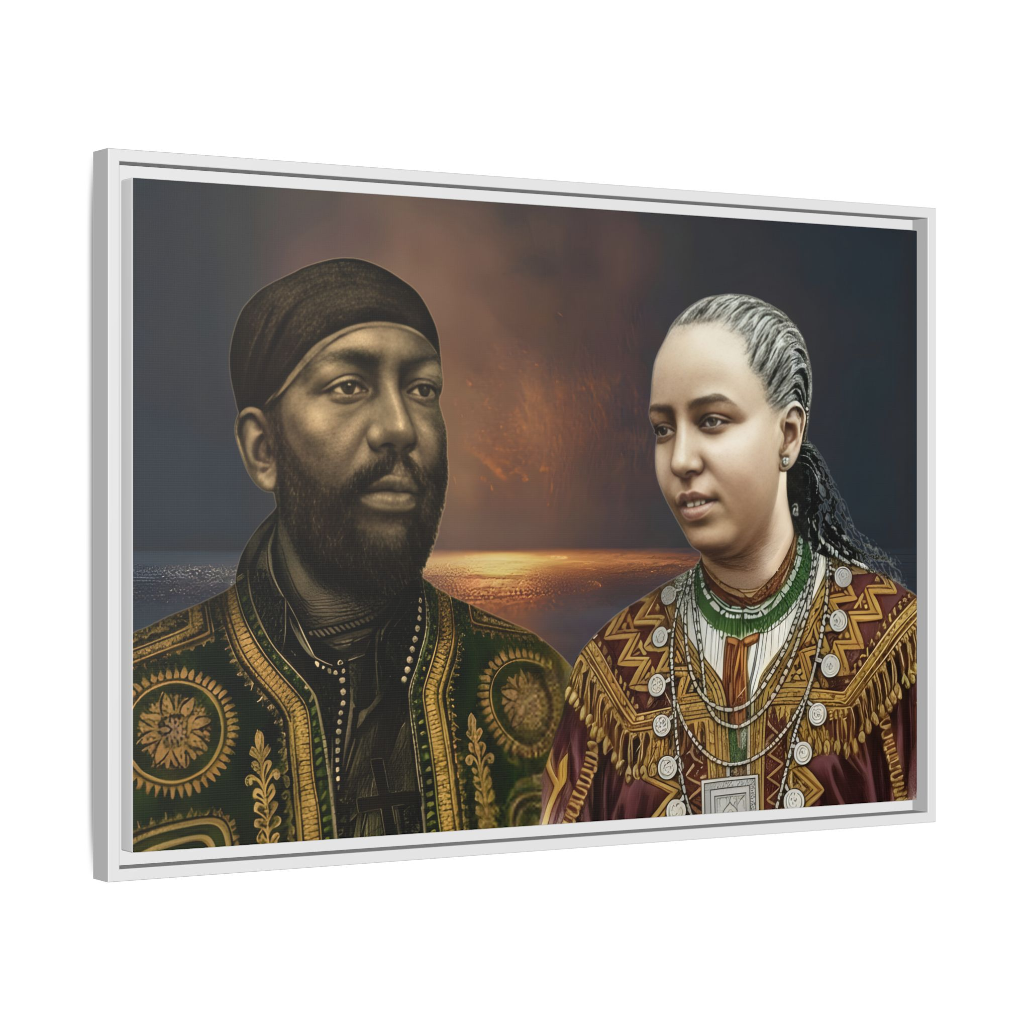 Framed Canvas Art Print - Multi-Color Historical Portraits - Image 22