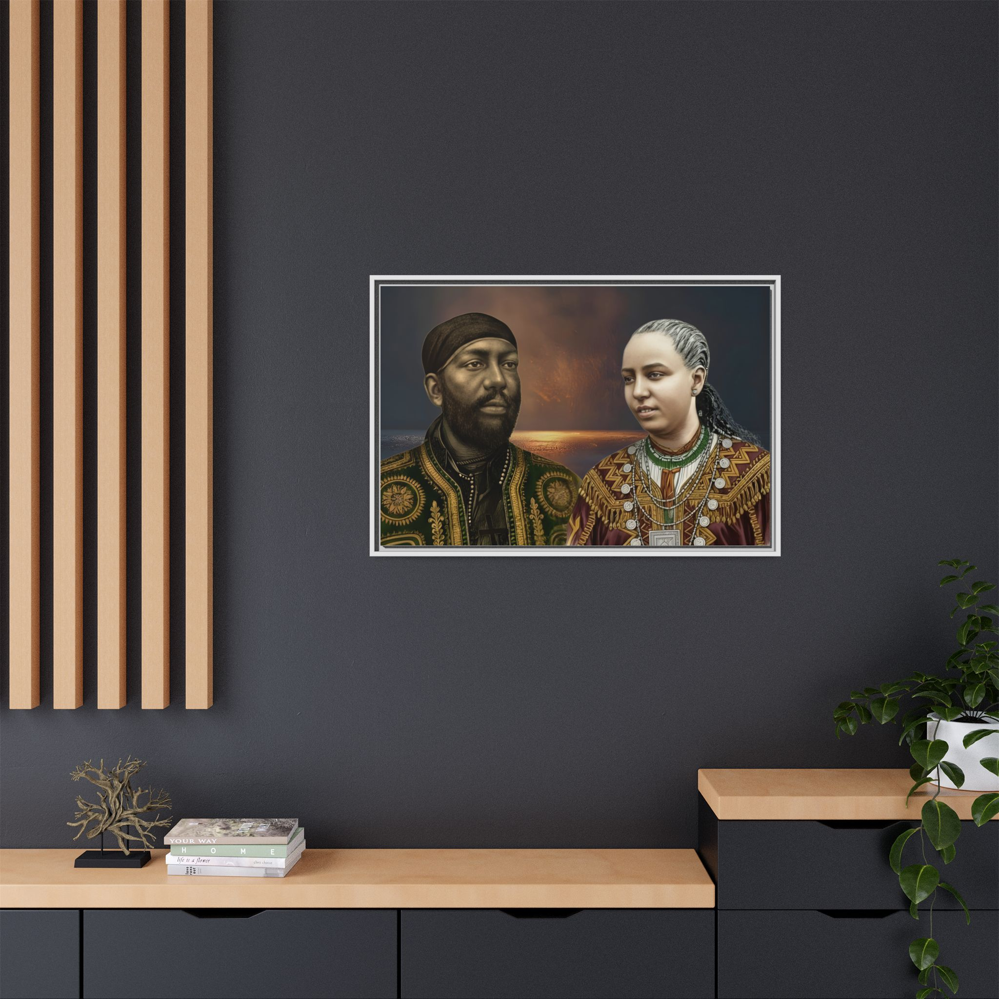 Framed Canvas Art Print - Multi-Color Historical Portraits - Image 24