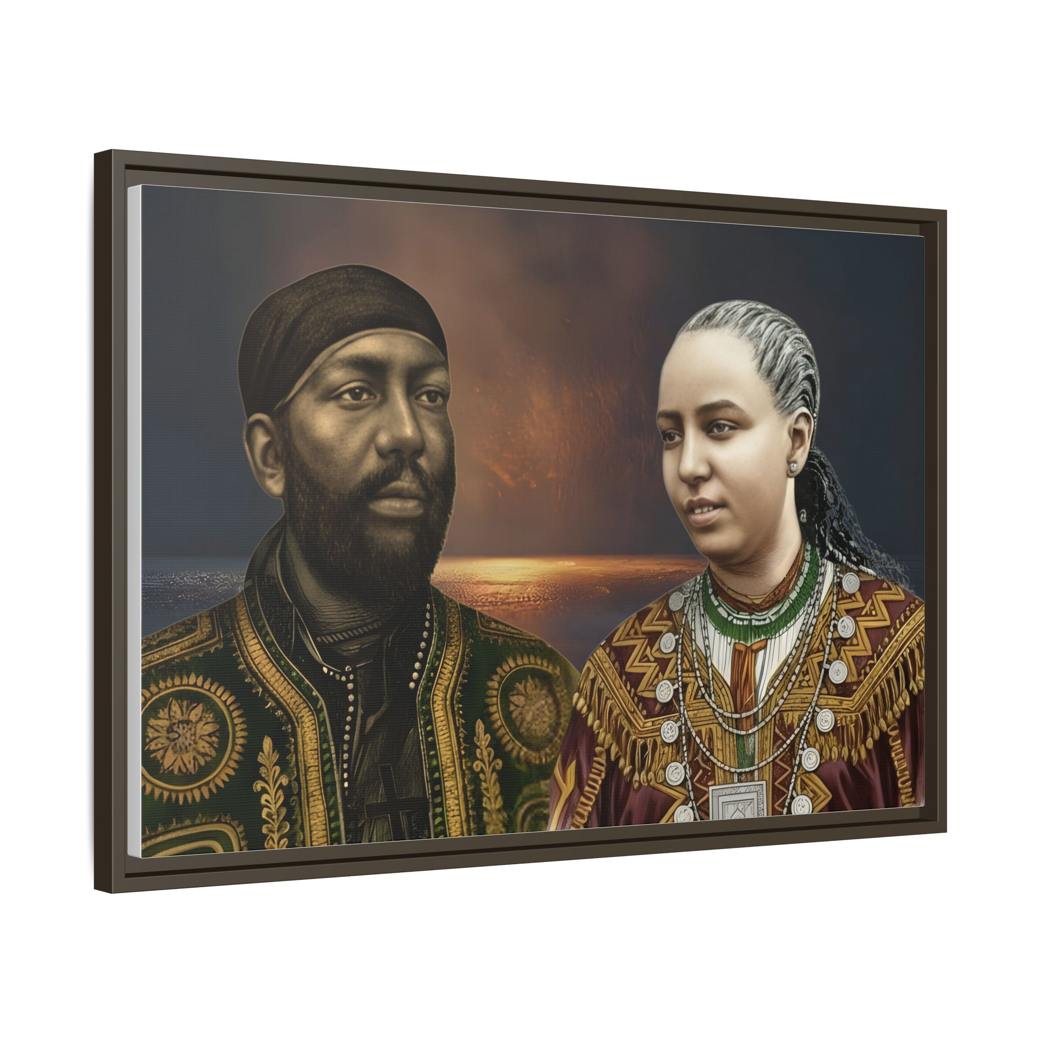 Framed Canvas Art Print - Multi-Color Historical Portraits - Image 10