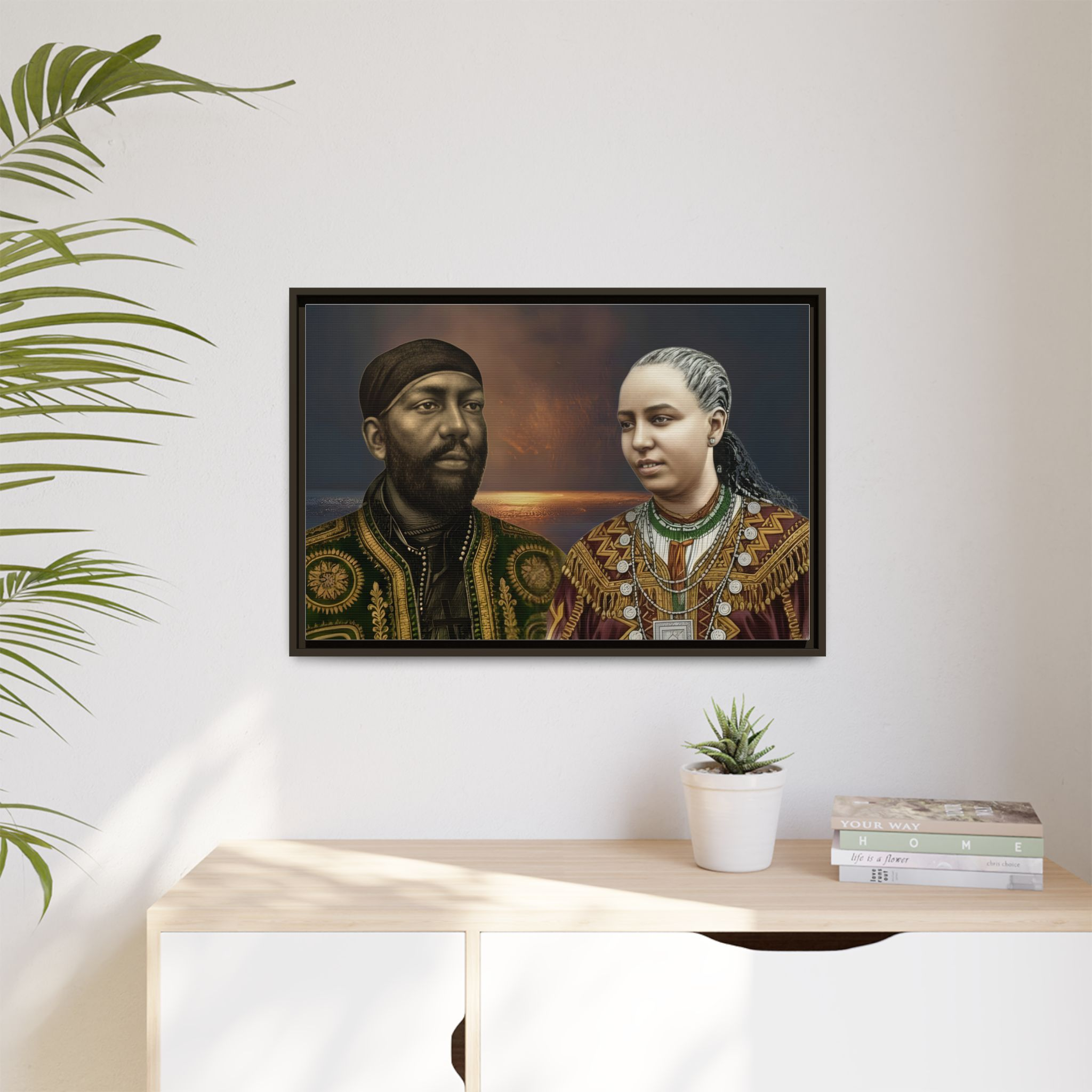 Framed Canvas Art Print - Multi-Color Historical Portraits - Image 11