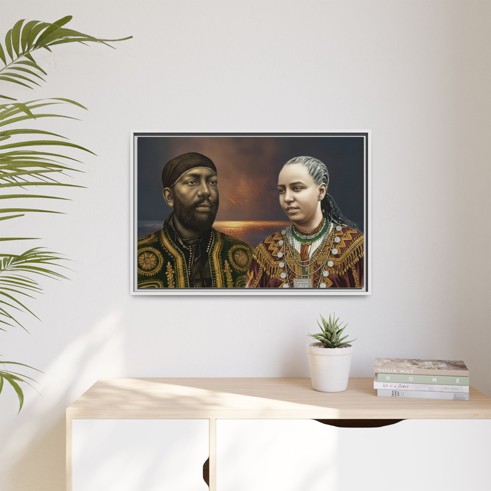 Framed Canvas Art Print - Multi-Color Historical Portraits - Image 15