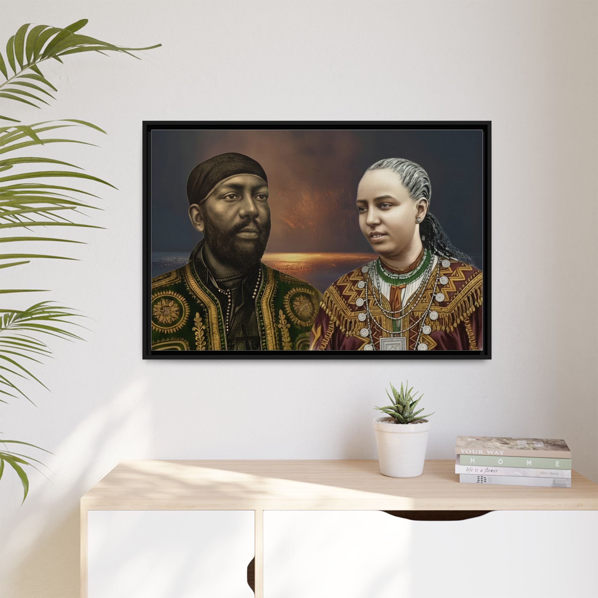 Framed Canvas Art Print - Multi-Color Historical Portraits - Image 7