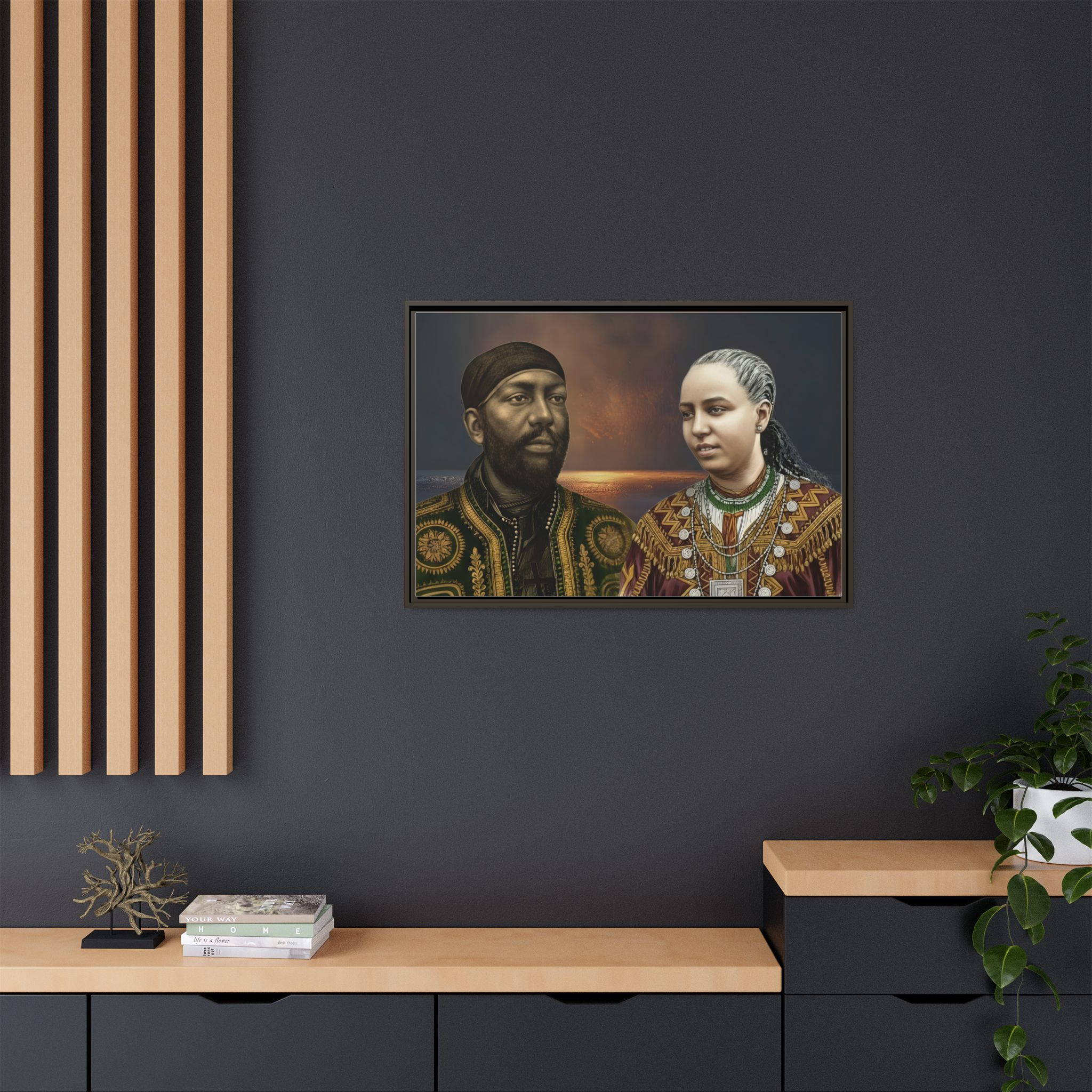 Framed Canvas Art Print - Multi-Color Historical Portraits - Image 20