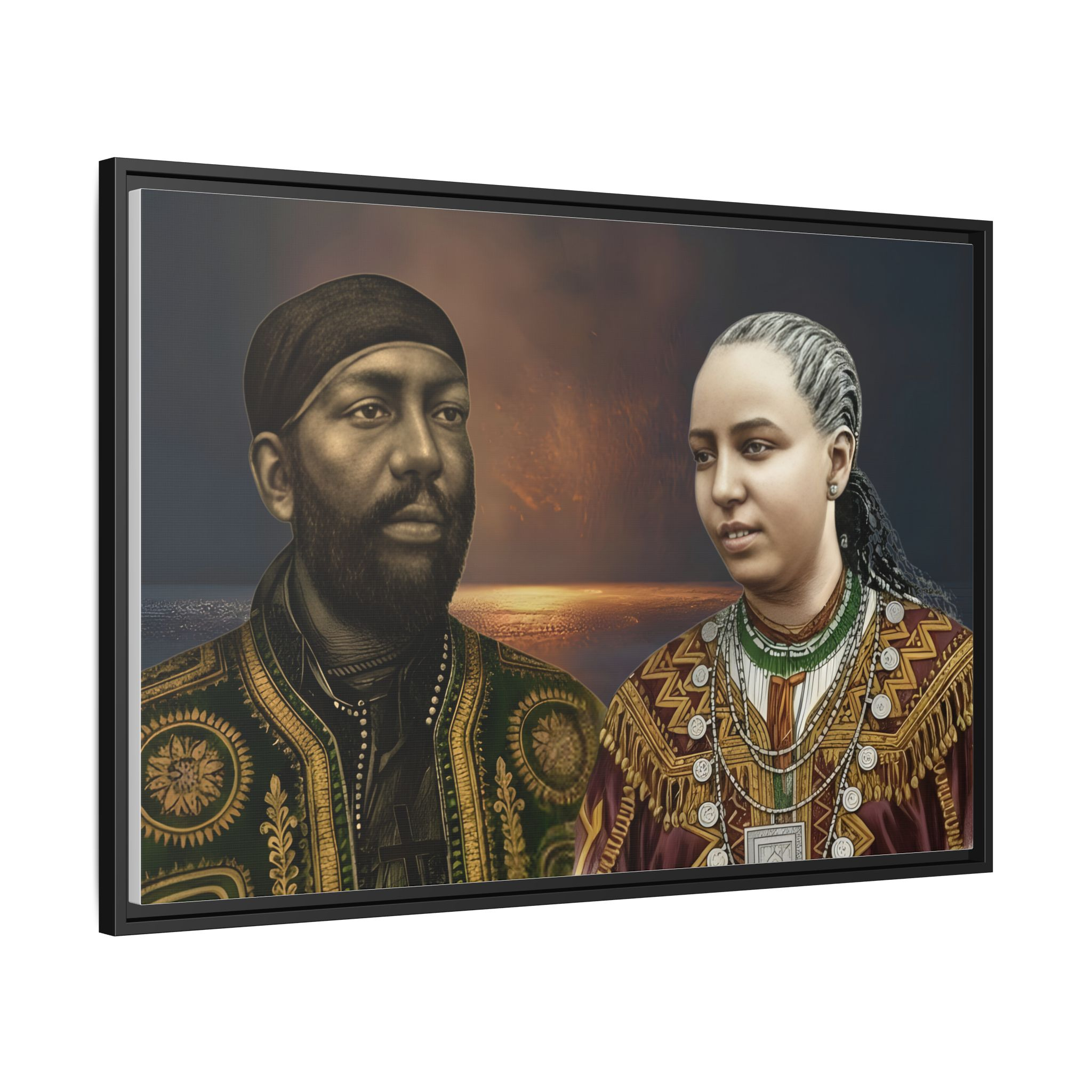 Framed Canvas Art Print - Multi-Color Historical Portraits - Image 6