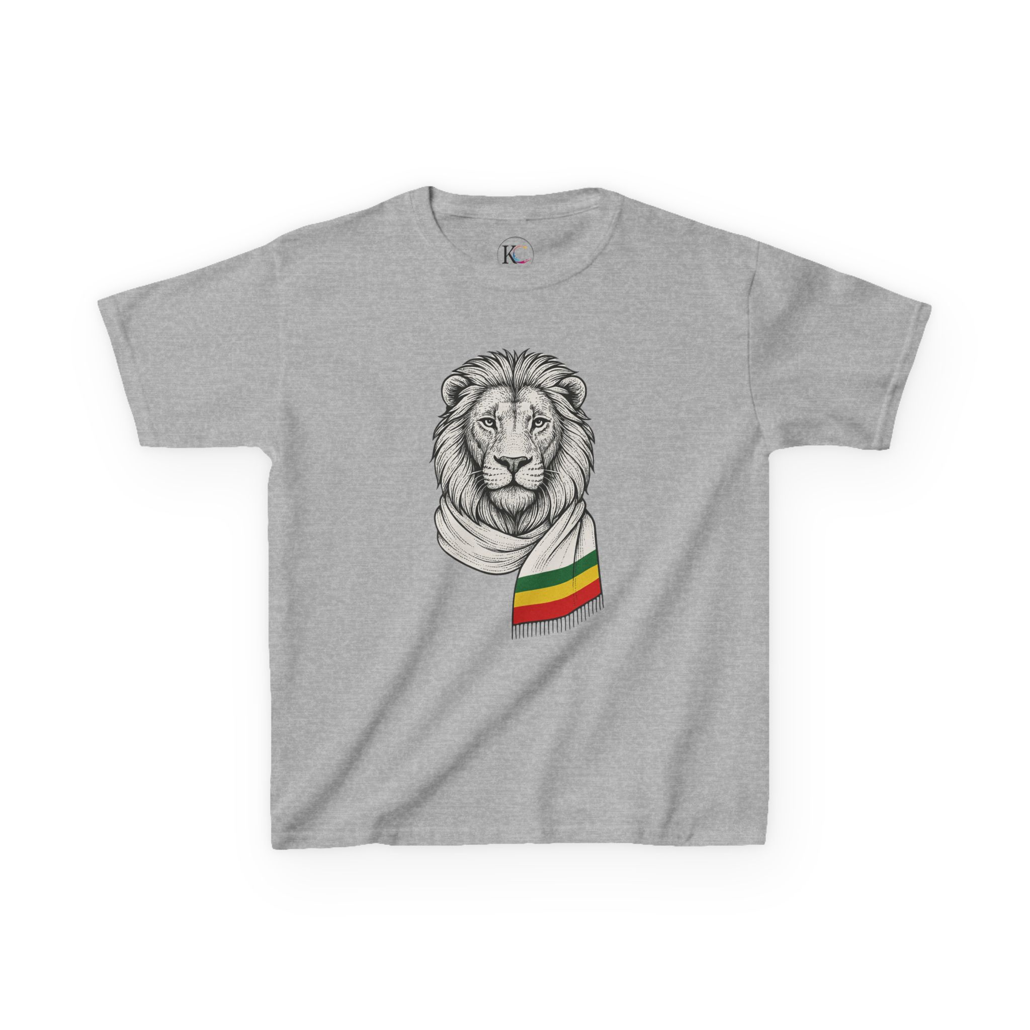 Kids Lion T‑Shirt with Rasta Scarf – Cute Animal Tee for Boys & Girls - Image 18