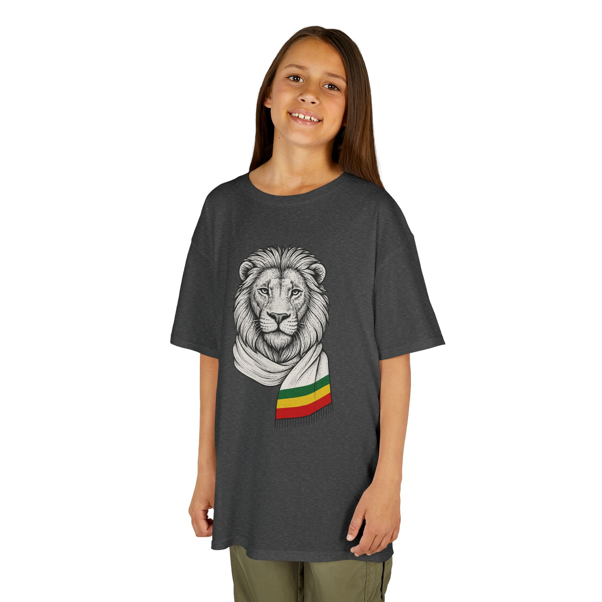 Kids Lion T‑Shirt with Rasta Scarf – Cute Animal Tee for Boys & Girls - Image 31