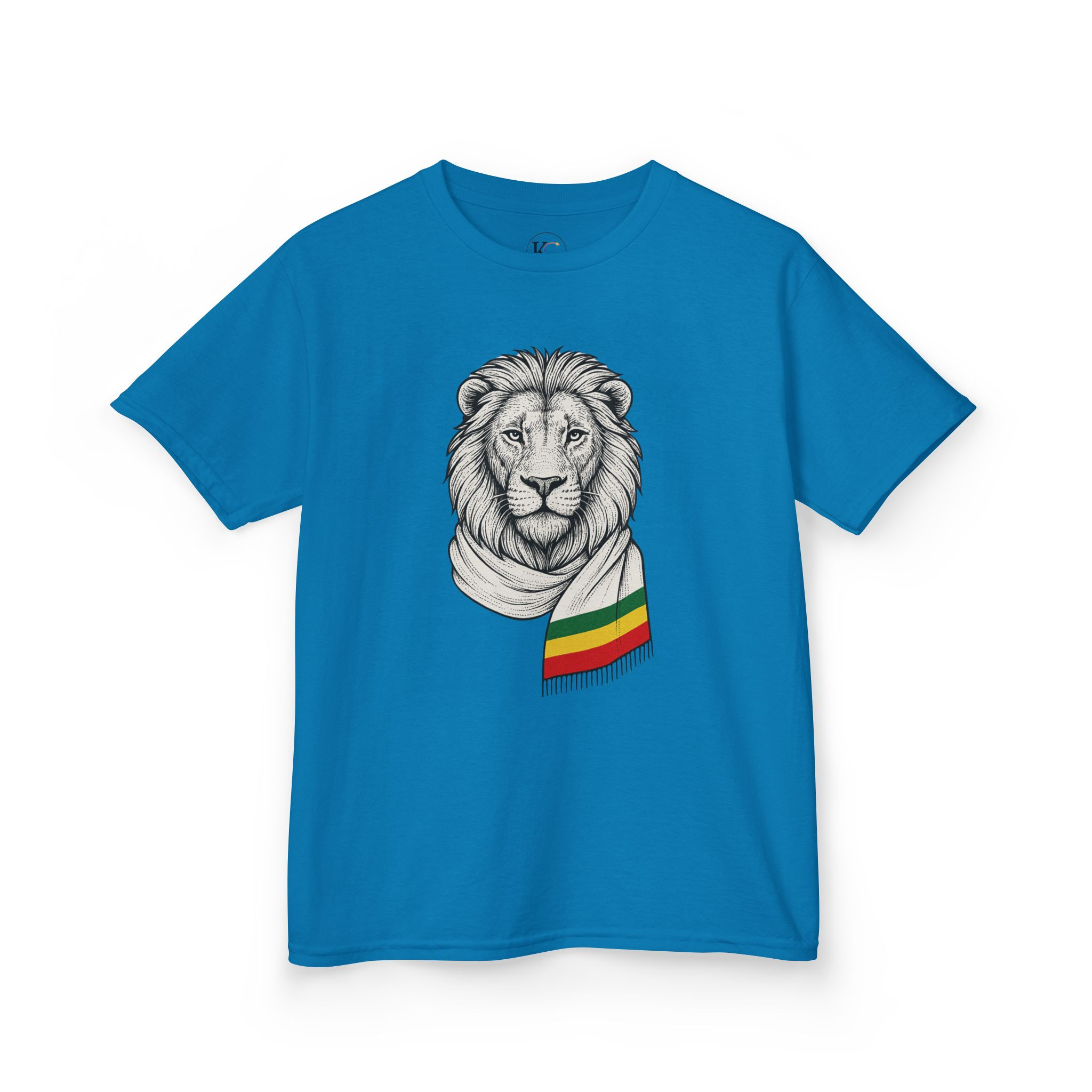 Kids Lion T‑Shirt with Rasta Scarf – Cute Animal Tee for Boys & Girls - Image 42