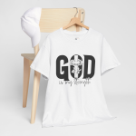 God Is My Strength T-Shirt — Christian Faith Cross Tee