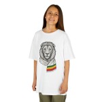 Kids Lion T‑Shirt with Rasta Scarf – Cute Animal Tee for Boys & Girls