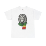 Realistic Lion with Ethiopian Scarf T-Shirt Design | African Heritage Art | Rasta Color Lion