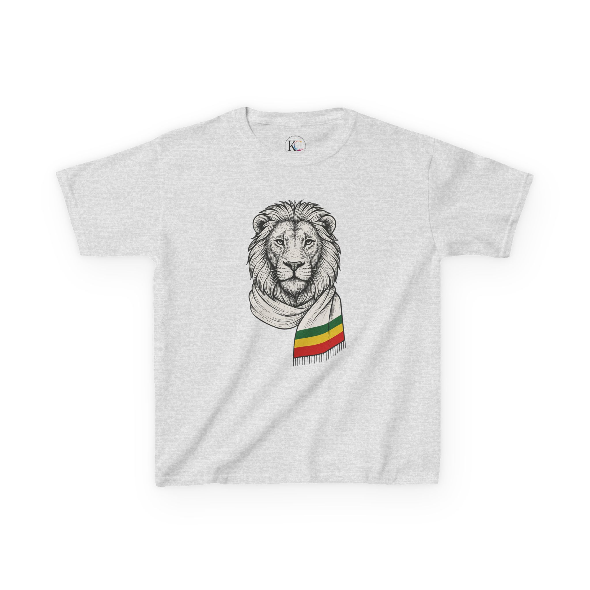 Kids Lion T‑Shirt with Rasta Scarf – Cute Animal Tee for Boys & Girls - Image 8