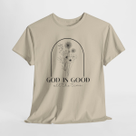 Christian T-Shirt — "God Is Good" Floral Arch Faith Tee